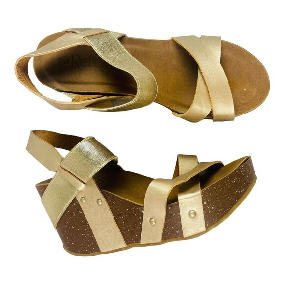 Refresh Mara Womens Ankle Strap Comfort Criss Cross Leather Wedge Sandal 7.5 - Picture 7 of 8